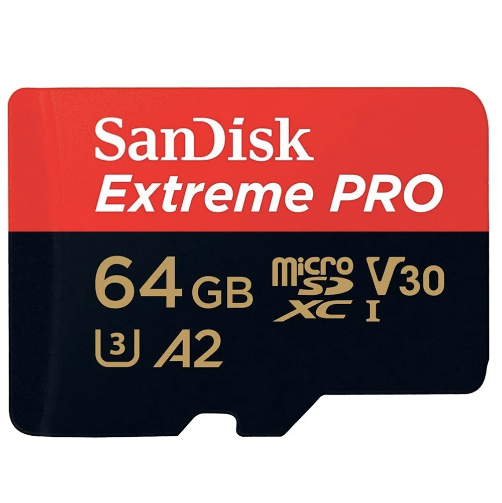Карта памяти SanDisk Extreme PRO microSDXC  UHS-I 64Гб с адаптером